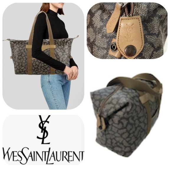 Auc YSL vintage coated canvas/leather travel/shoulder XL bag - Picture 1 of 16
